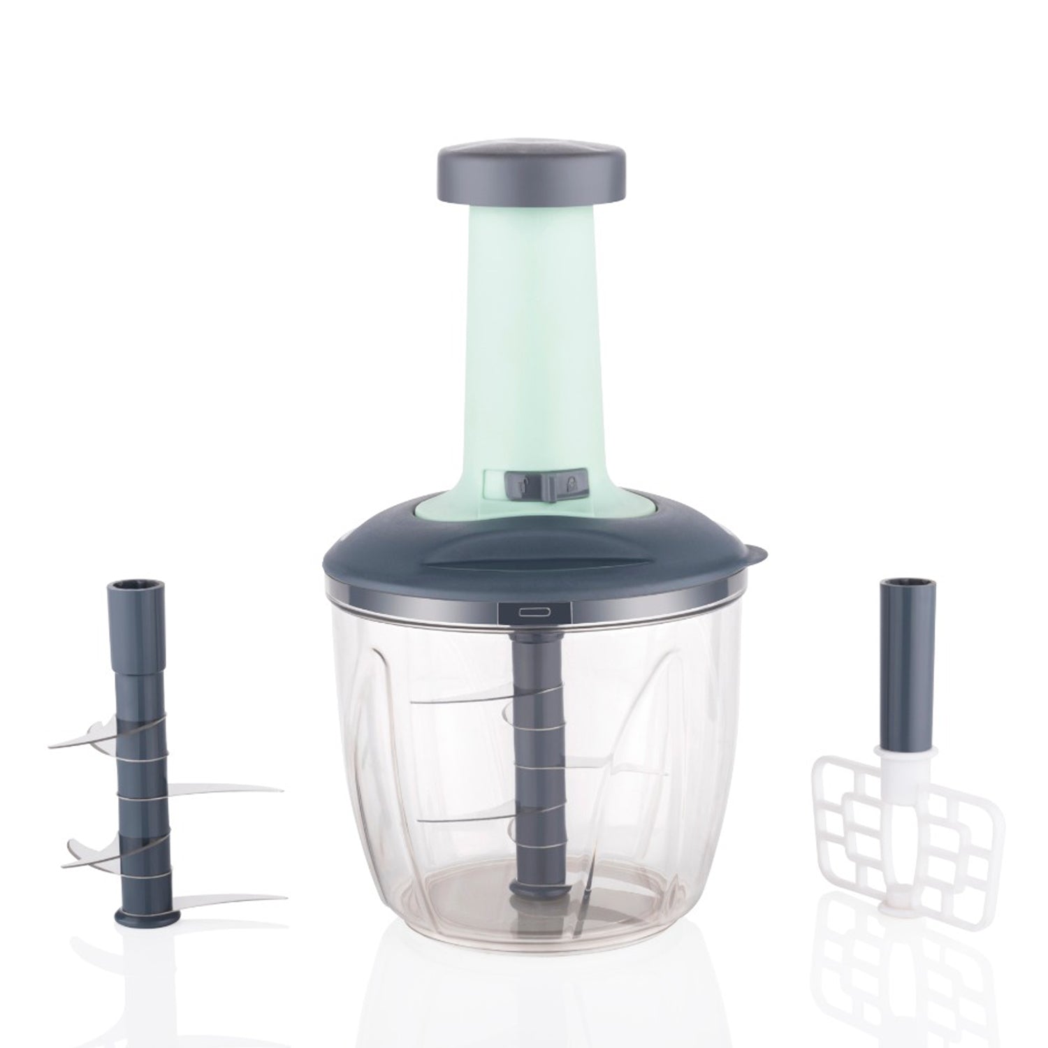 5368 1100 ml 2 in 1 Push up Chopper with Blender affixed with 6 Sharp Blade | Vegetable and Fruit Cutter with Easy Push and chop Button 5368 1100 ml 2 in 1 Push up Chopper with Blender affixed with 6 Sharp Blade | Vegetable and Fruit Cutter with Easy Push and chop Button